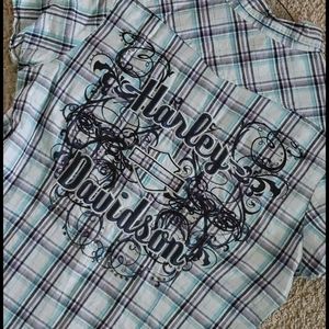 Harley-davidson button down shirt